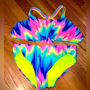 Tie dye kids bathing suit